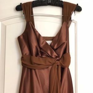 David’s Bridal Brown Silk/Chiffon Dress